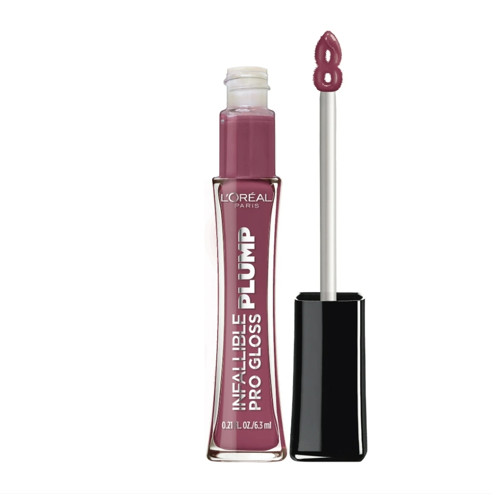 8 x L'Oreal Pro Gloss Plump Lip Gloss with Hyaluronic Acid, 608 True Berry